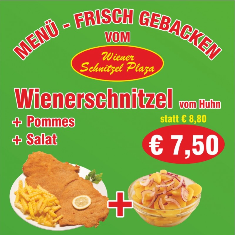 Menü - Wienerschnitzel (Huhn)